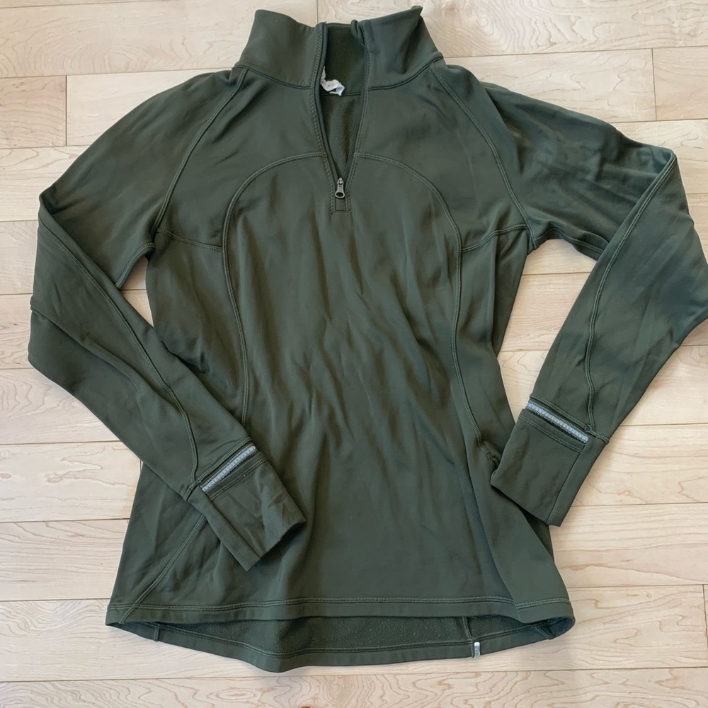 Lulu lemon olive green quarter zip!!